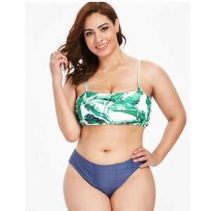 ✨3/$30✨ Zaful Denim Leaves Print Bikini